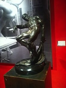 Richard MacDonald's sculptures at MEAM, you can check which one it is on his website. Or go to the museum and look at the small card on the wall.