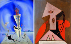 L: Dalí's 'Apparatus and Hand' (1927); R: Picasso's 'Woman in a Red Chair' (1929)